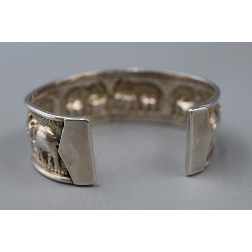 7 - Vintage Silver 925 Elephant themed Bangle