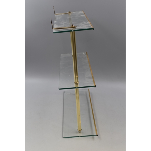 263 - A Glass and Metal Three Tier Shelving Display Unit. Approx 5.5