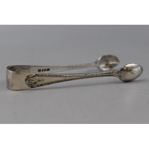 13 - A Hallmarked Sheffield Silver Scottish Thistle Pickle Fork (Circa 1905), And Two Pairs of Silver Pla... 