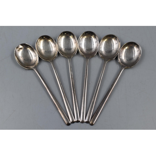 14 - Set of 6 Art Deco circa 1934 Hallmarked Birmingham Tea Spoons