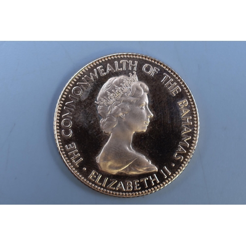 17 - Bahamas .500 12ct Gold 1973 $50 Commemorative Coin complete with Case (15.7 grams)
