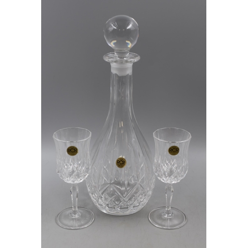 274 - A Boxed RCR Seven Piece Crystal Sherry Set. Includes Six Sherry Glasses and Decanter.