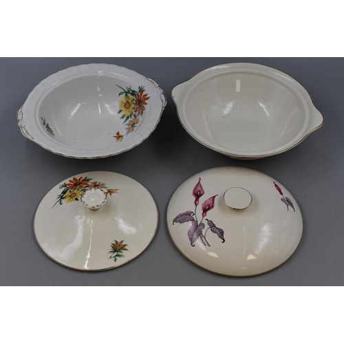 281 - Two Ceramic Tureens, Includes Grindley Cream Petal and Myott.