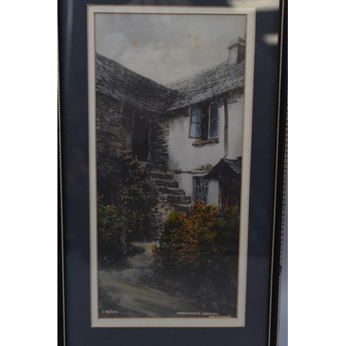 296 - Two Original C Russell Framed and Glazed Watercolours depicting Hawkshead (15