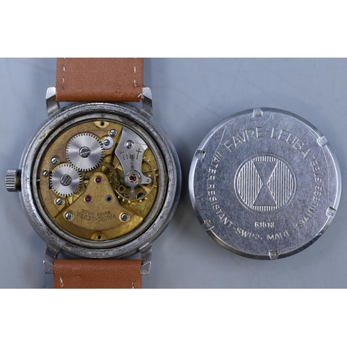 58 - Favre-Leuva Sea Chief Mechanical Gents Watch with Leather Strap (Working)