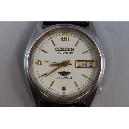 65 - Citizen Eagle 7 21 Jewels Automatic Day / Date Gents Watch (Working)