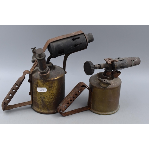 302 - A Selection of Brassware Includes Pair of Vintage Blow Torches (Includes Max Sivert), Pair of Vases,... 