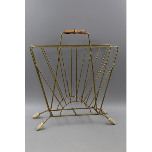 303 - Collection of Vintage Mid Century Metalwork Items to Include Magazine Rack, Swan Plant Holder, Narro... 