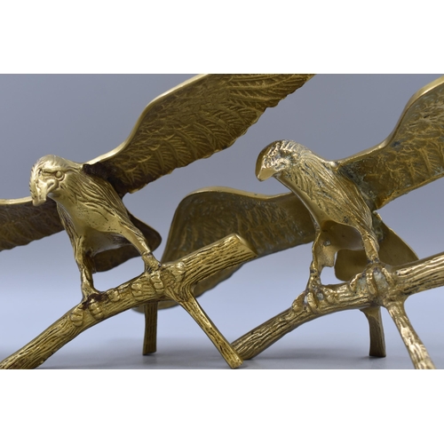 304 - A Pair of Brass Perched Eagles, Both With Approx 17.5