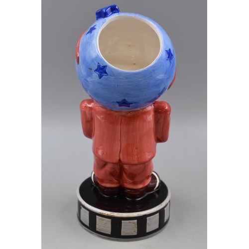 92 - Planet Hollywood Ceramic Globe Head Character Statue Vase (As Found)