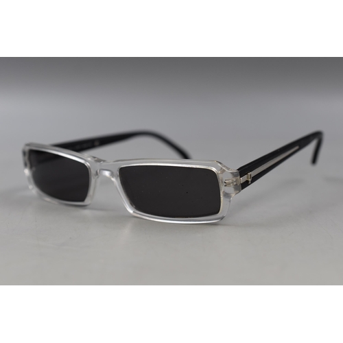 319 - A Pair of Police Designer Gents Clear Framed Sunglasses (V 1580), In Case.