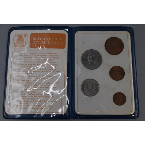 102 - Selection of 7 Elizabeth II Crowns and a British First Decimal Coin set