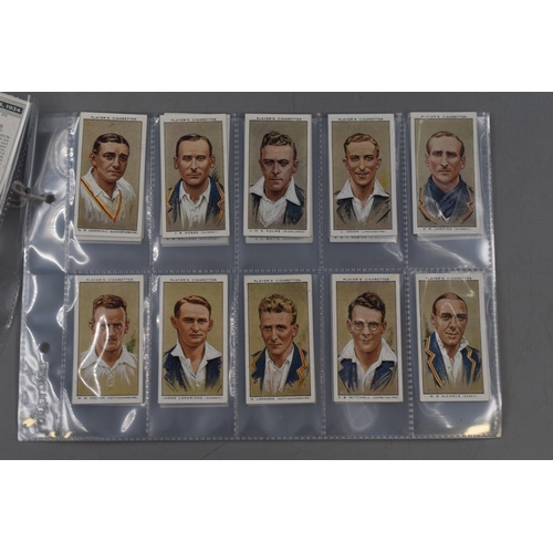 107 - A Full Set of John Players Cricketers 1934 Cigarette Cards, In Plastic Wallets.