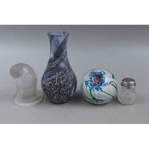 171 - Selection of glassware Including Caithness vase, ring holder, paperweight and more