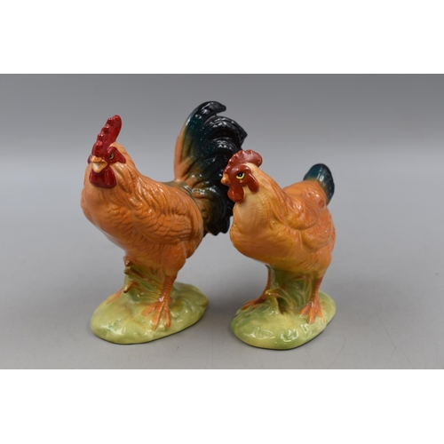 180 - Mixed Selection to include Two Ceramic Hens (a/f) and a Ceramic Cockerel. Largest approx. 6”