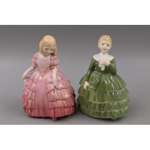 182 - Two Royal Doulton Little Girl Ceramic Figures, 'Rose' And 'Belle'.