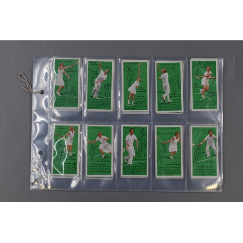 362 - A Full Set of 50 John Players Tennis Cigarette Cards, In Plastic Wallets.