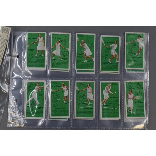 362 - A Full Set of 50 John Players Tennis Cigarette Cards, In Plastic Wallets.