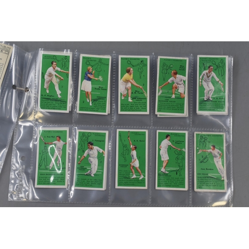 362 - A Full Set of 50 John Players Tennis Cigarette Cards, In Plastic Wallets.