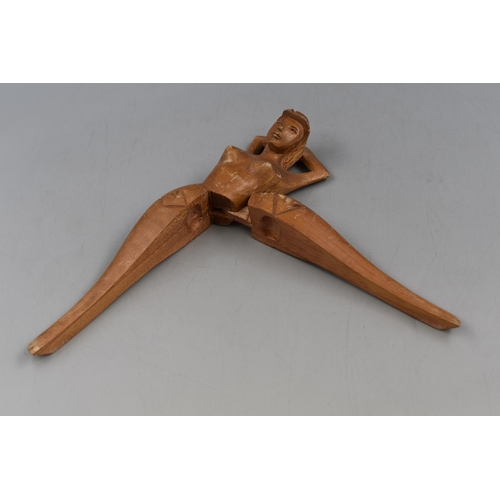 193 - Vintage hand Carved Erotic Naked Lady Nut Cracker 13