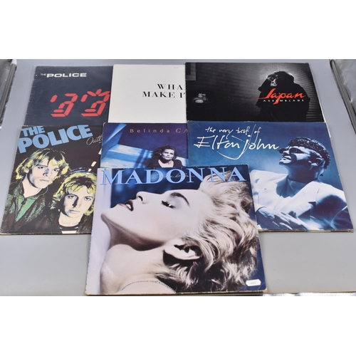 376 - Collection of Various 1980's Pre-Owned Vinyl LP's to Include, Madonna, Elton John, The Police, Japan... 