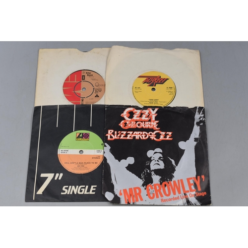 389 - Selection of Pre-Owned Rock Vinyl Singles to Include, Queen, Frank Zappa, AC/DC, Ozzy Osbourne, Deep... 