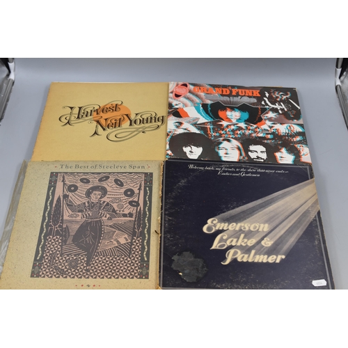 390 - Various Pre-Owned Rock Vinyl LP's to Include Santana, ELP, Grand Funk, Neil Young, Peter Frampton, C... 