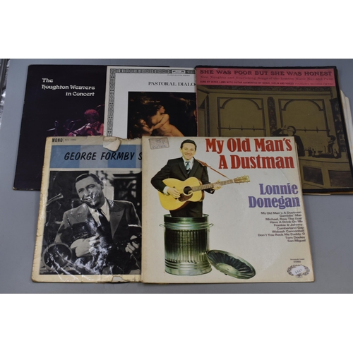 396 - Selection of Pre-Owned Vinyl LP's Folk/Religious and More To Include Lonnie Donegan, George Formby, ... 