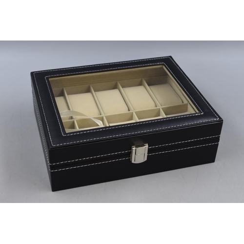 406 - New 10 Watch Faux Leather Storage Box