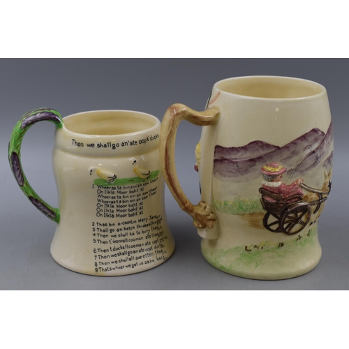 227 - Two vintage Ceramic Musical Tankards (One Working / One Requires Attention) Tallest 6