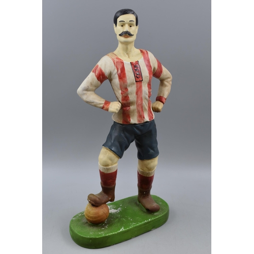 234 - Large Chalkware Figure entitled Good Companion, Ceramic Footballer, and poema porcelain Ceramic Drun... 