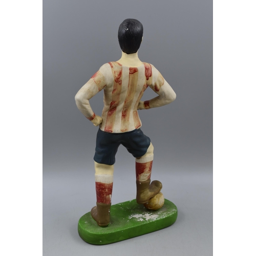 234 - Large Chalkware Figure entitled Good Companion, Ceramic Footballer, and poema porcelain Ceramic Drun... 