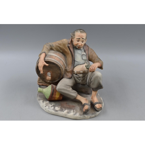 234 - Large Chalkware Figure entitled Good Companion, Ceramic Footballer, and poema porcelain Ceramic Drun... 