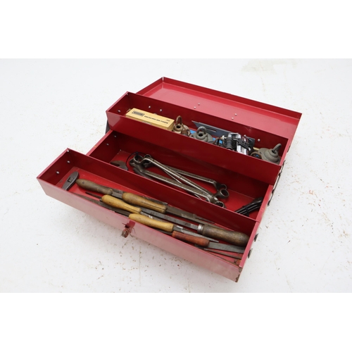 546 - Selection of Tools Including Woodwork Files, Spanners And More In Metal Toolbox