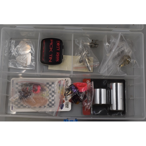 484 - Mixed Selection of Guitar Accessories Including Finger Picks, Slide Bar And More In Tool Box