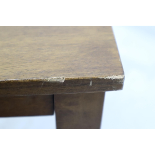 553 - Square Gold Teak Table Approx 24