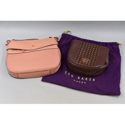 554 - Two Ladies Handbags. Includes Ted Baker Lattice Front Brown Leather Handbag In Dust Bag, and Other.