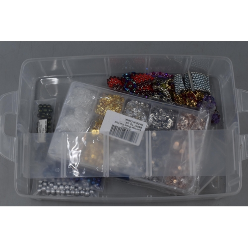 490 - Selection of Crafting and Jewellery making items contained within a 3 tray Storage Box