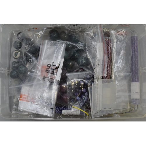 490 - Selection of Crafting and Jewellery making items contained within a 3 tray Storage Box