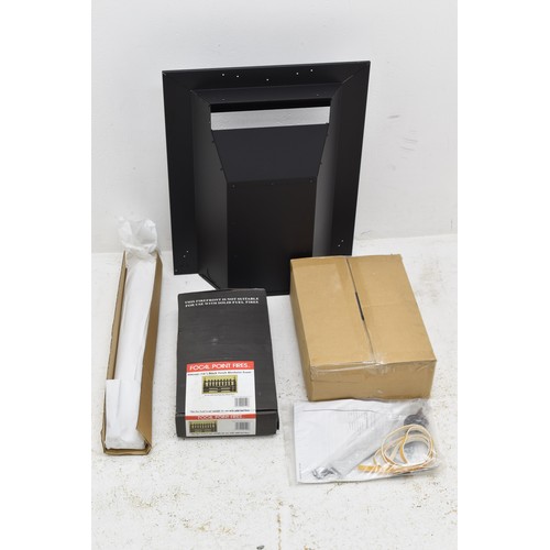 506 - A Boxed Focal Point Blenheim multi flue Black Manual control Gas Fire, All Pieces Appear to be There... 