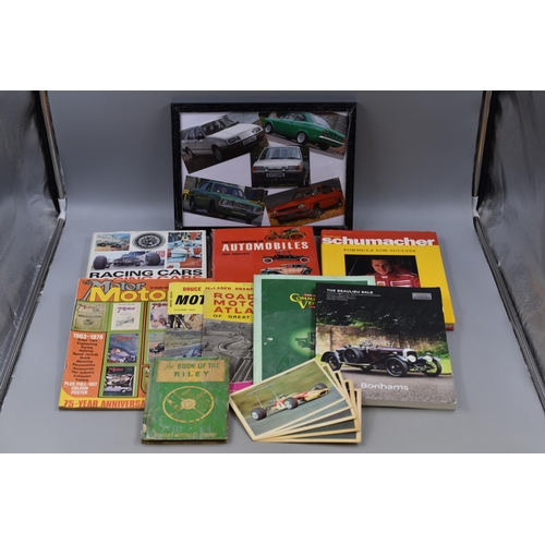 559 - A Selection of Motoring Ephemera, Includes Michael Schumacher Book, Motoring Magazines, Postcards an... 