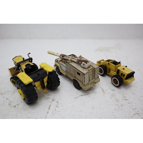 514 - Mixed Lot of Three Vintage playworn Tonka Toys to include Tractor, Digger and Utillity Vehicle