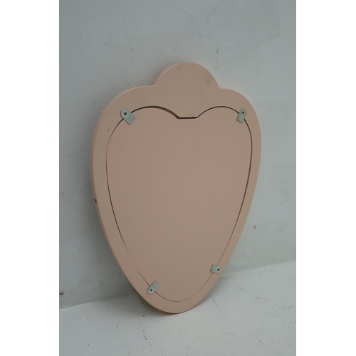 566 - Three New Loveheart Themed Pink Table Mirrors, Largest Approx 20