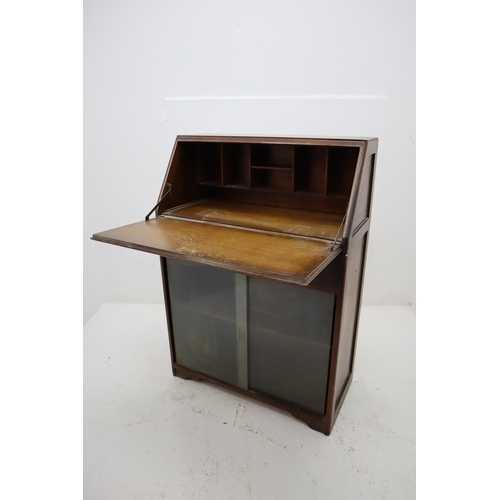 571 - 'Jentique' Wood and Glass Fronted Writing Bureau ( no Key) approx 42