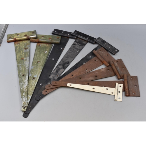 630 - Mixed Selection of Architectural Ironmongery including Gate Hinges, Locks, and Door Hooks