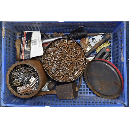 637 - Mixed Selection of Tools Including Wooden Mallet, Screws and More