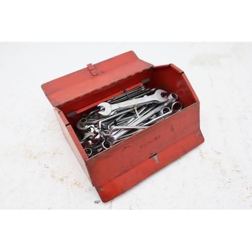 638 - Halfords Tool Box Contains Large Selection of Spanners Made By Walter and More