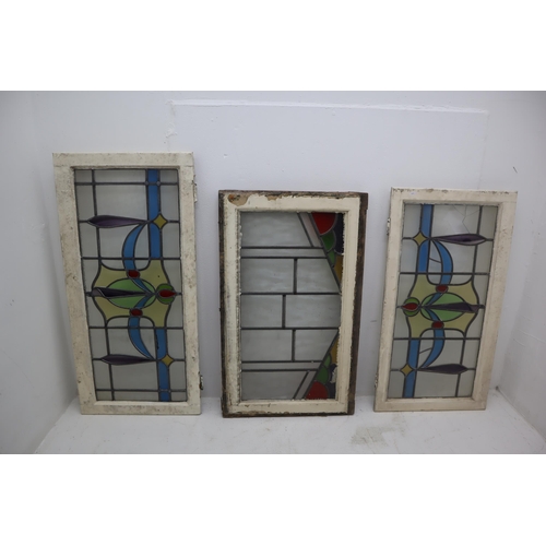 598 - Selection of 8 Stained Glass Windows including 2 unframed (19