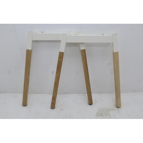 613 - A Pair of Metal and Wooden Table Legs, Approx 29