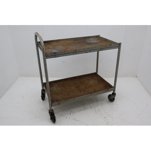 615 - A Vintage Metal Westra Office Solutions Two Tier Trolley, On Castors. Approx 32